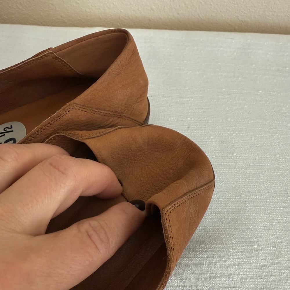 Lucky Brand Harping Brown Tan Nubuck Two Way Casual Flats - Picture 10 of 13